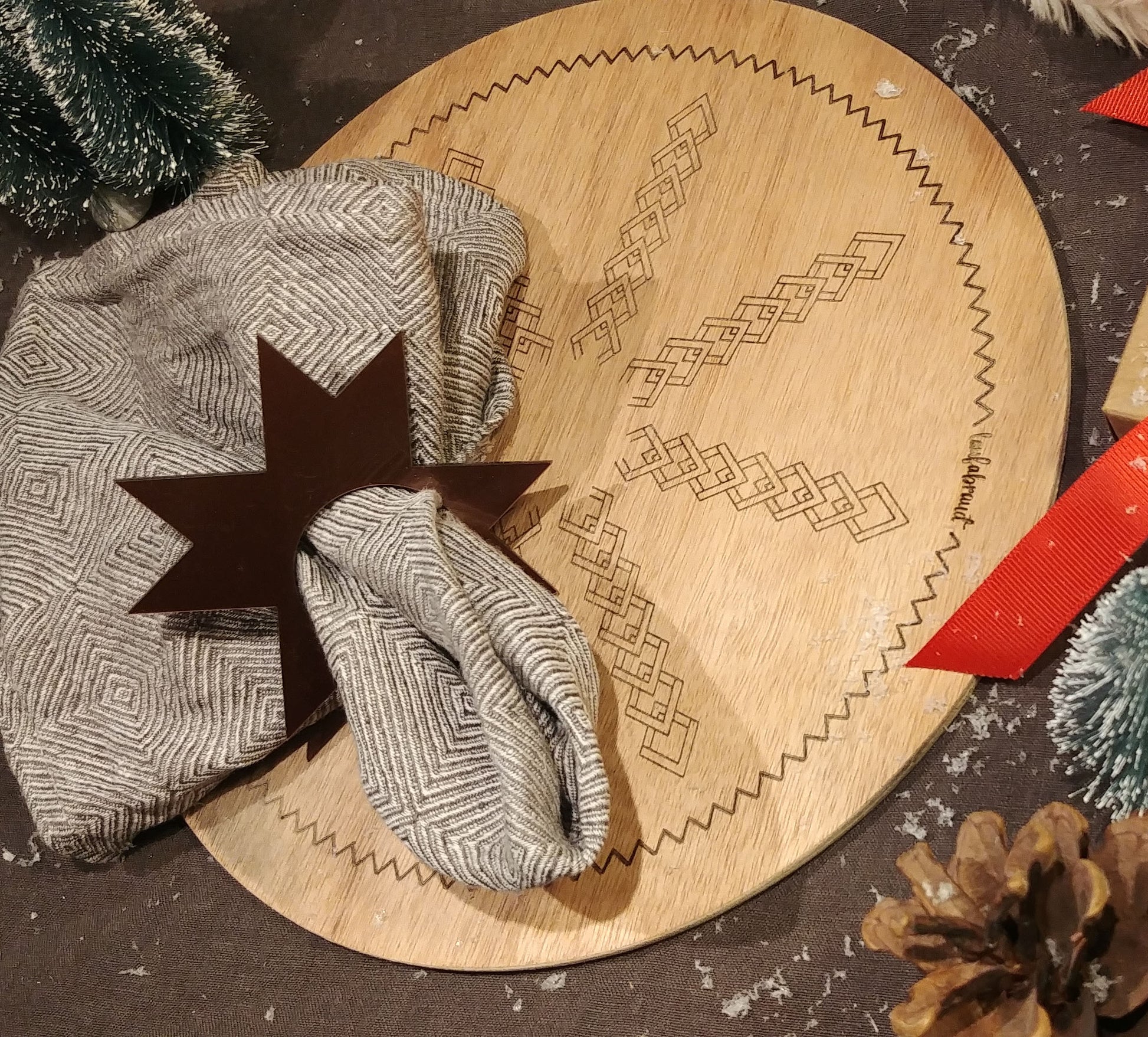 Servietringe skandinavisk julestjerne i akryl - bykrums.dk