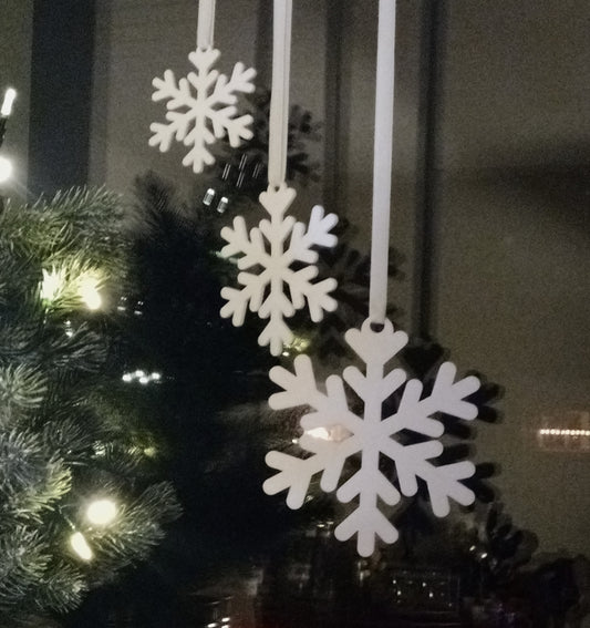 Snefnug til vinduen - julepynt - 3 sammen i pk. - bykrums.dk