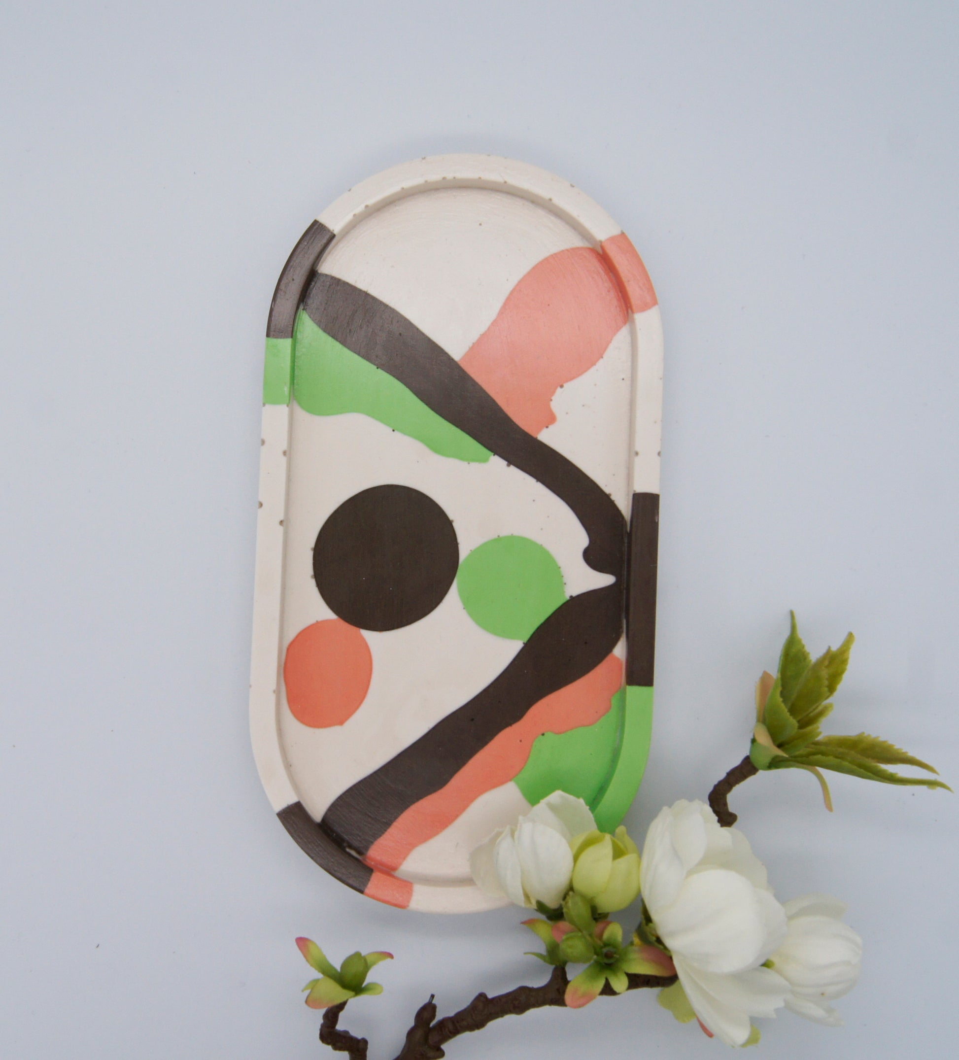 Splash dekorationsbakke -  Oval 18 cm Jesmonite - bykrums.dk