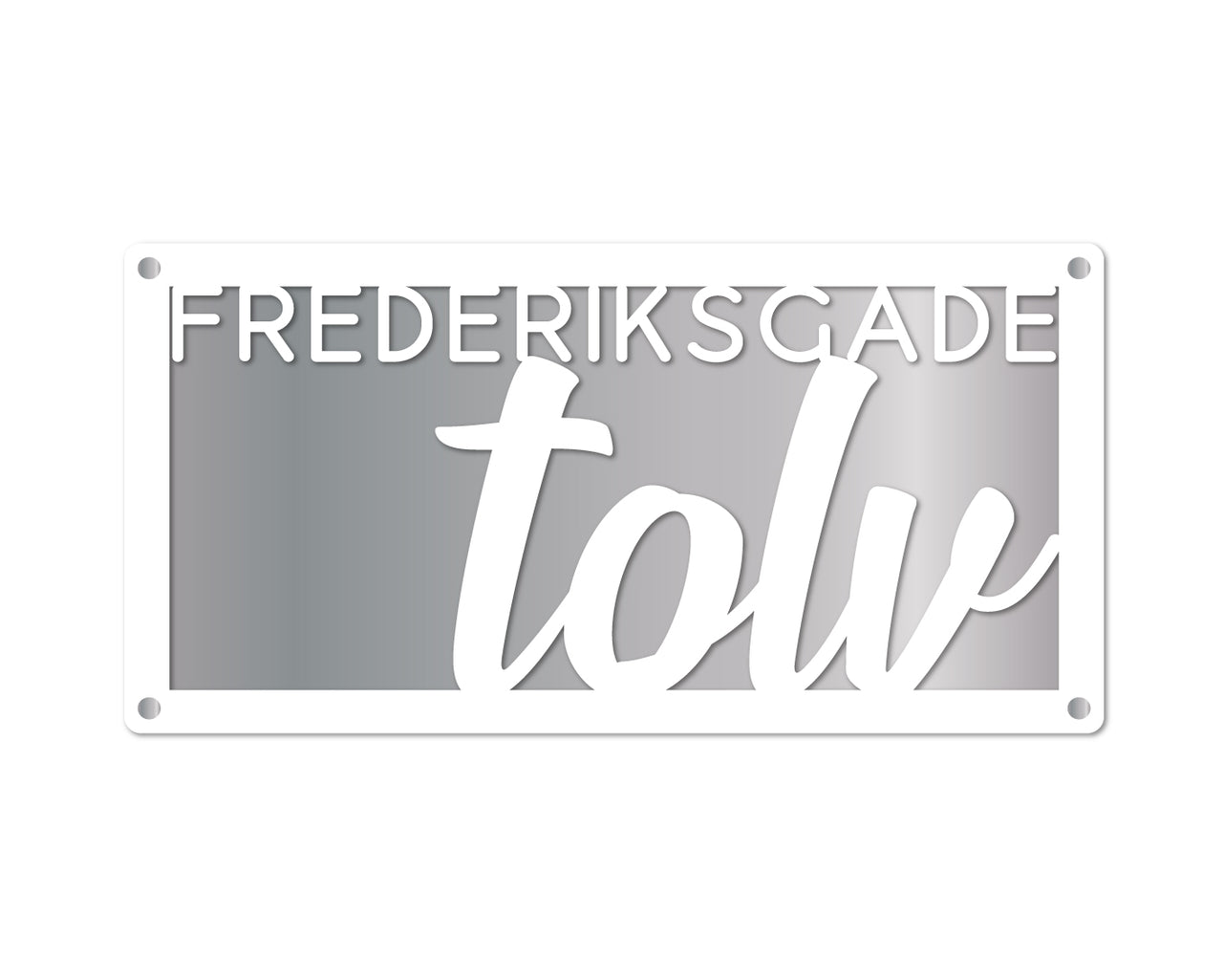 Husnummer skilt med navn og addresse - Type 1