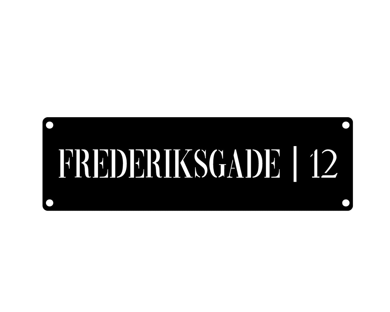 Husnummer skilt med navn og addresse - Modern
