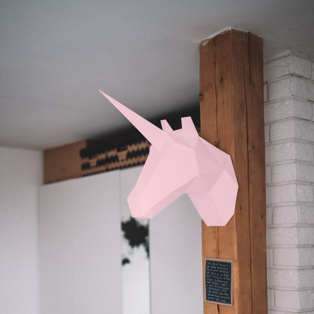 Enhjørning/Unicorn -  lav det selv papir - Dekorations pusle - bykrums.dk - Dekor
