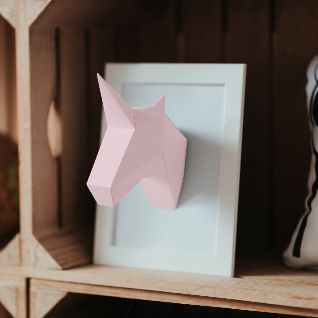 Enhjørning/Unicorn MINI -  lav det selv papir - Dekorations pusle - bykrums.dk - Dekor