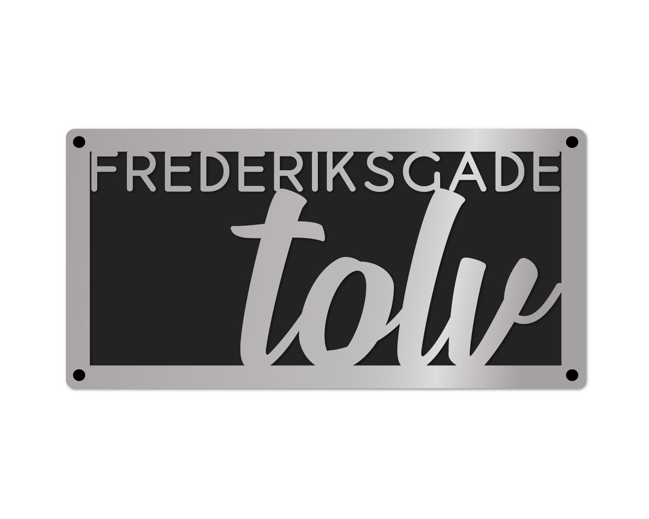 Husnummer skilt med navn og addresse - Type 1