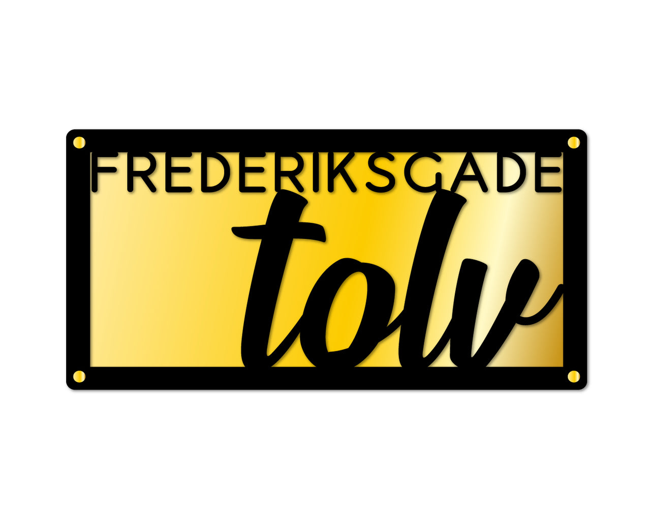 Husnummer skilt med navn og addresse - Type 1