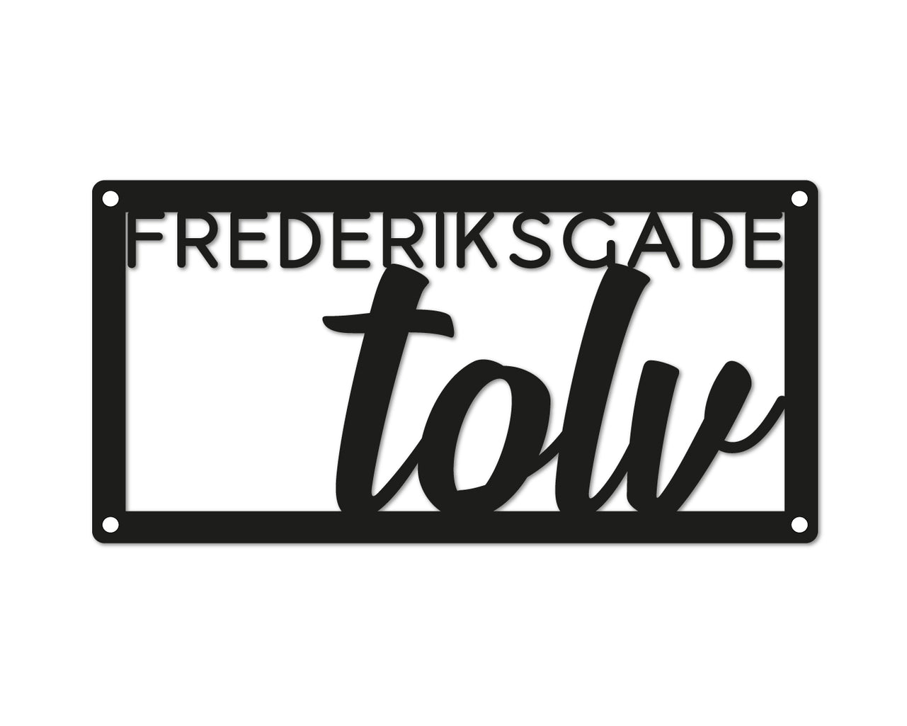 Husnummer skilt med navn og addresse - Type 1