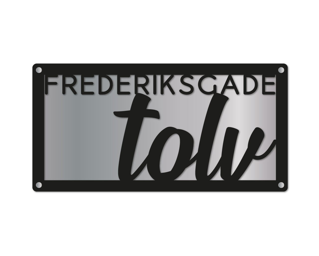 Husnummer skilt med navn og addresse - Type 1